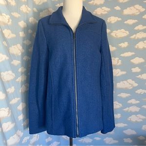 Lands’ End wool blend‎ zip up jacket Blue Size 10